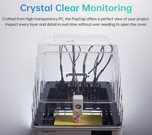 BIQU PopCap top cover for Snapmaker U1 — high transparency PC for real-time print monitoring