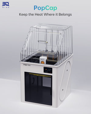 BIQU PopCap top cover for Snapmaker U1 — transparent high-temperature PC enclosure overview