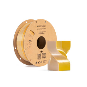 Snapmaker Silk Dual-Color PLA Filament in Solar Alloy — spool, view 1