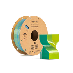 Snapmaker Silk Dual-Color PLA Filament in Mint Lemonade — spool, view 1