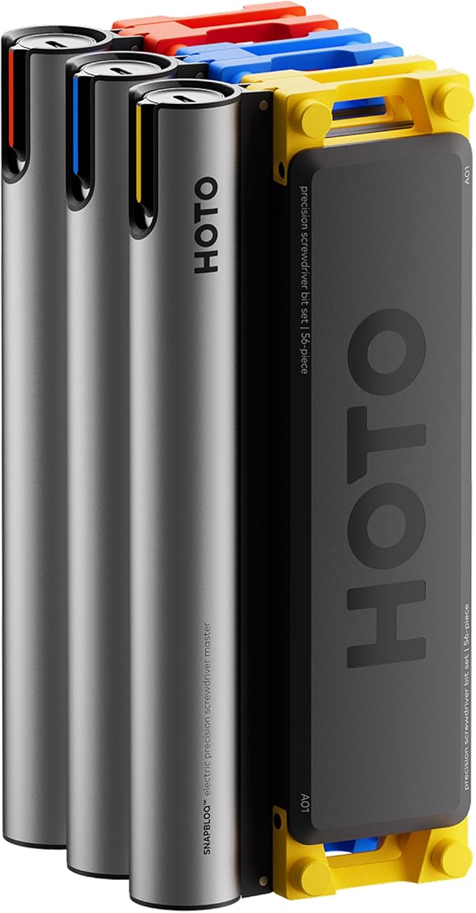 HOTO SNAPBLOQ 3-in-1 Mini Power Tool Kit – Mini Drill & Rotary Tool, Electric Screwdriver with 114 Accessories, Magnetic Modular System, Ideal for 3D Printing Finishing, Electronics Repair, DIY Crafts