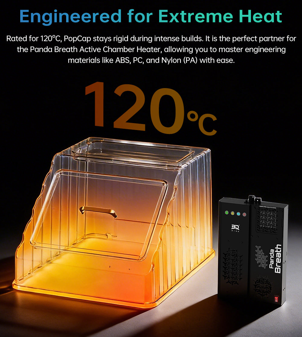 BIQU PopCap top cover for Snapmaker U1 — rated to 120 C for ABS and high-temperature filaments