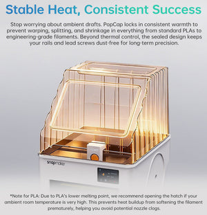 BIQU PopCap top cover for Snapmaker U1 — stable chamber heat to reduce warping