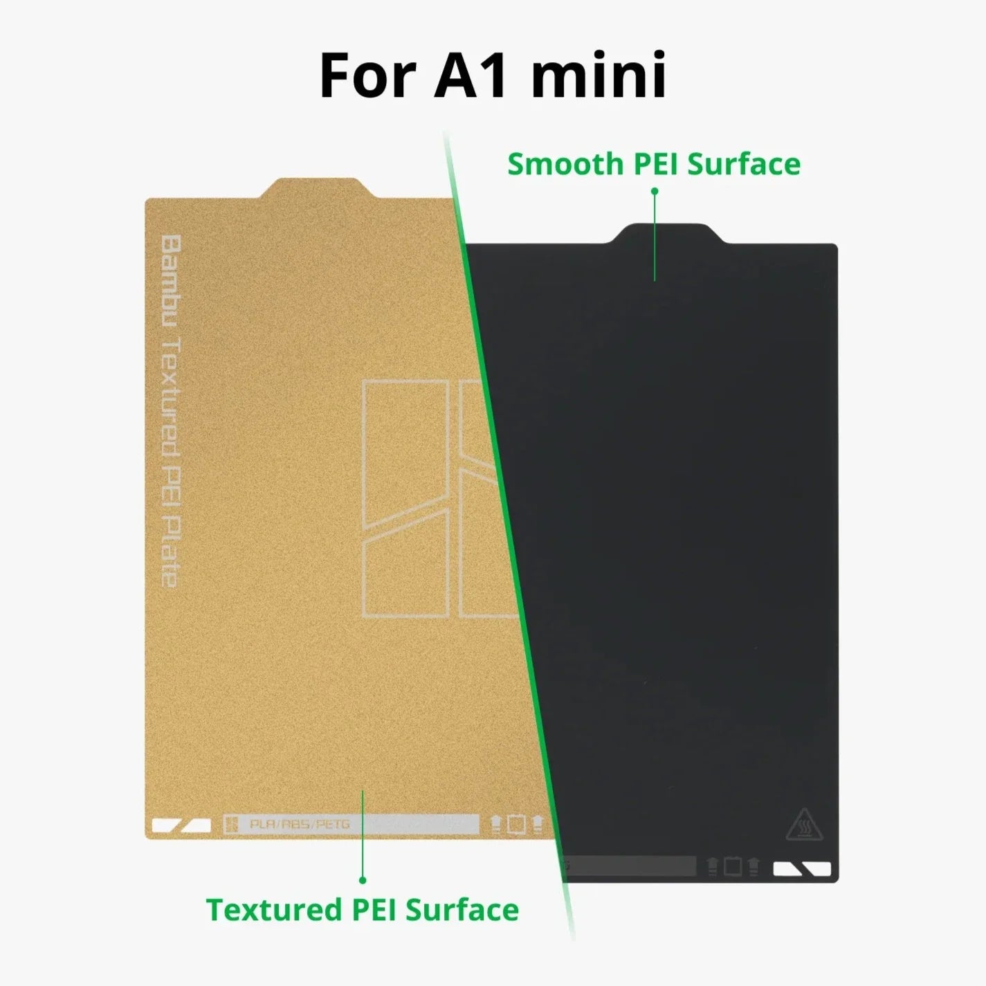 Bambu Lab Dual Texture PEI Plates for A1/ P1/X1 Series and A1 Mini.