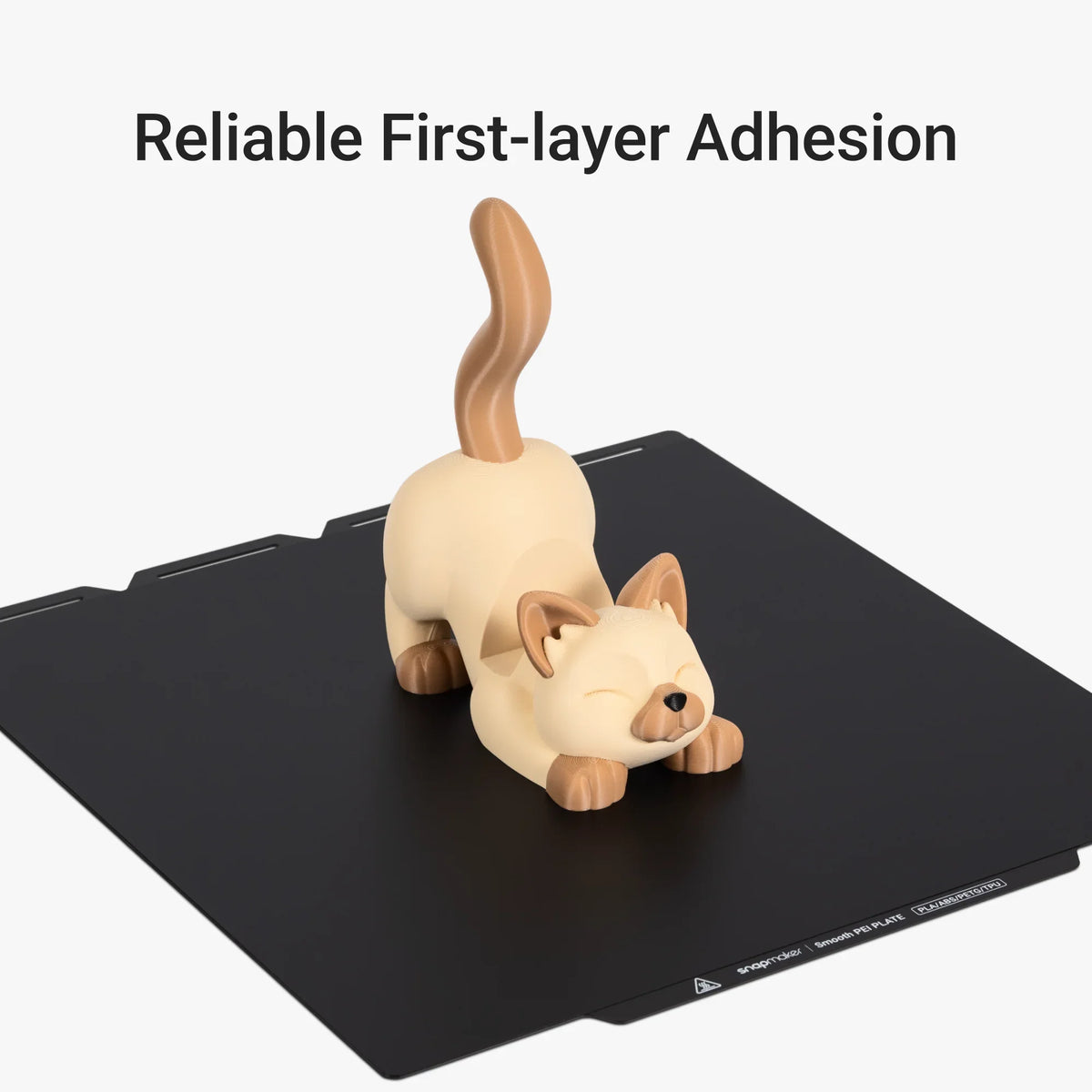 Snapmaker U1 Smooth PEI Build Plate — printed model held on the smooth surface