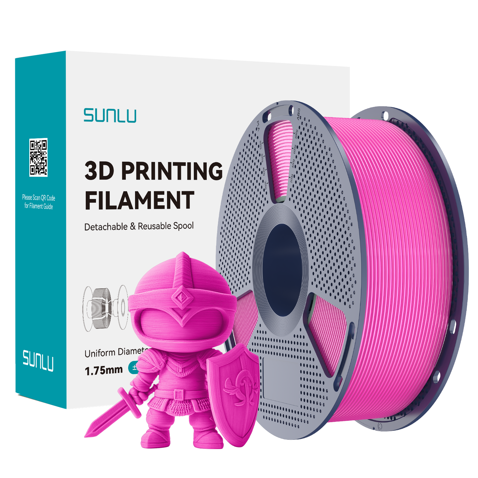 Sunlu PLA+ Filament — Magenta 1 kg spool