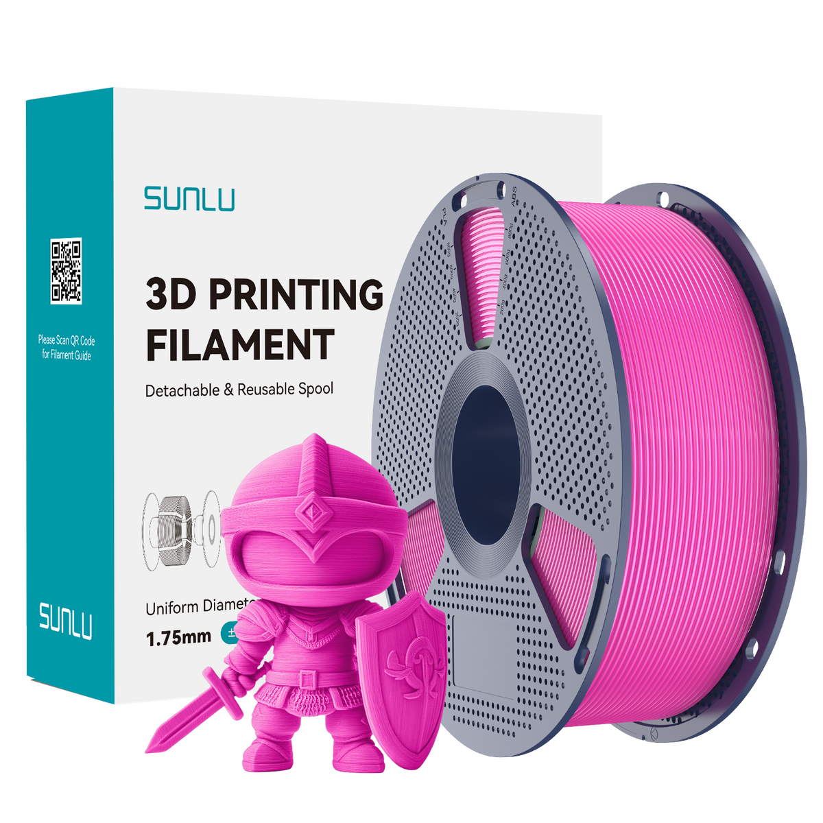 Sunlu PLA+ Filament — Magenta 1 kg spool