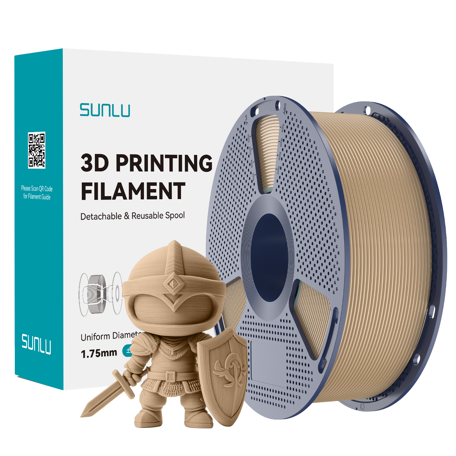 Sunlu PLA+ Filament — Oak Wood 1 kg spool